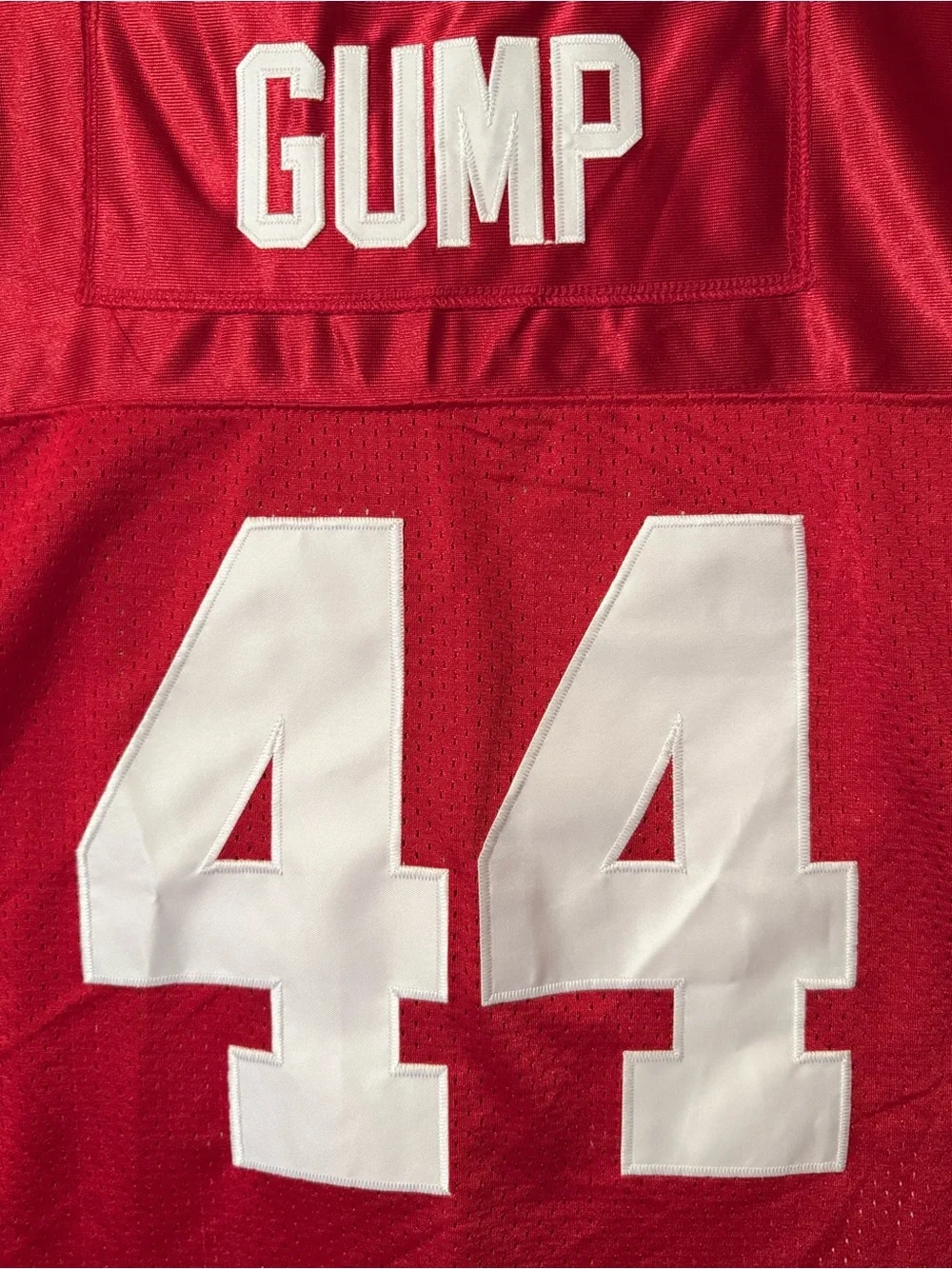Red Men’s Football Jersey with White Number 44